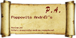 Poppovits András névjegykártya